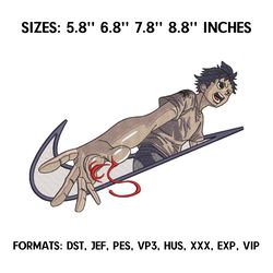 ganta igarashi embroidery design file, deadman wonderland anime embroidery design, machine embroidery, anime pes design