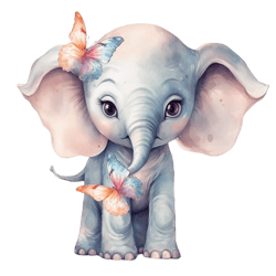 Watercolor 1 Baby Elephant Png Sublimation No 7