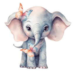 watercolor 1 baby elephant png sublimation no 7