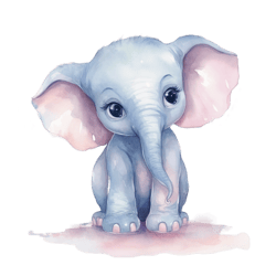 watercolor 1 baby elephant png sublimation no 8