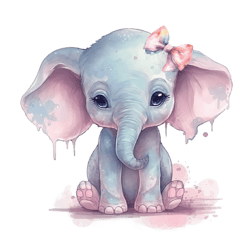 Watercolor 1 Baby Elephant Png Sublimation No 9