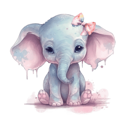 watercolor 1 baby elephant png sublimation no 9