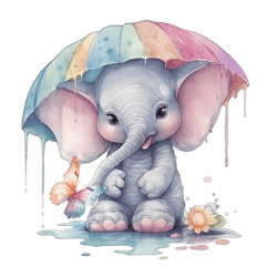 Watercolor 1 Baby Elephant Png Sublimation No 10