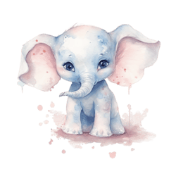 Watercolor 1 Baby Elephant Png Sublimation No 11
