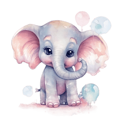 Watercolor 1 Baby Elephant Png Sublimation No 12