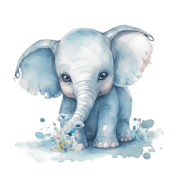 Watercolor 1 Baby Elephant Png Sublimation No 13
