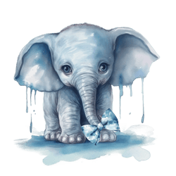 Watercolor 1 Baby Elephant Png Sublimation No 14