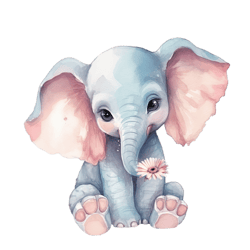 Watercolor 1 Baby Elephant Png Sublimation No 17