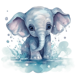 Watercolor 1 Baby Elephant Png Sublimation No 19