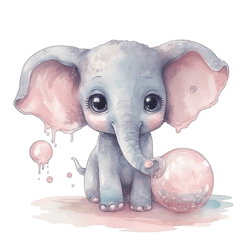 Watercolor 1 Baby Elephant Png Sublimation No 20