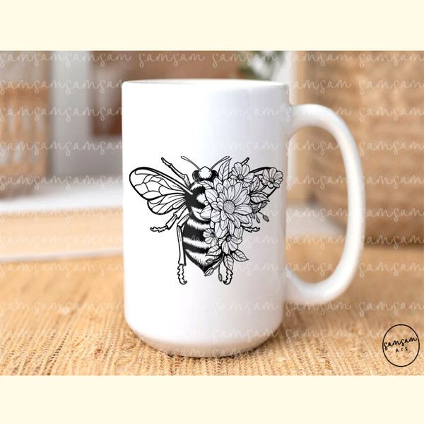 Bee with Flowers PNG Sublimation_ 0.jpg