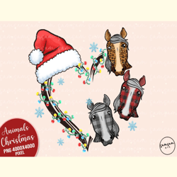 Christmas Heart Horse Sublimation