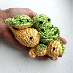 Yellow Green set Animals Sea | Crochet fidget toy baby