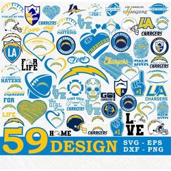 59 Chargers Svg, Chargers Bundle Svg, Los Angeles Chargers Svg, Chargers