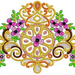 spring flowers embroidery design