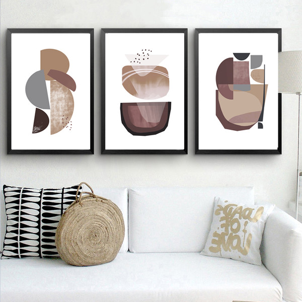 Abstract Printable Art, Set Of 3 Posters, Abstract Large Art, Living Room Wall Art, Instant Download, Scandi Art Prints