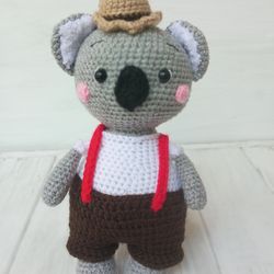 Hand Crochet Charlie the Koala Small Bear Stuffed Toys Animals Plush Toys Knit Handmade