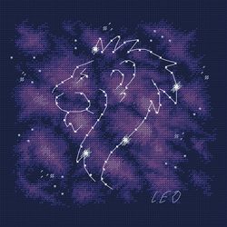 leo pdf cross stitch pattern - stars counted pdf chart | space | zodiac | astronomy | constellation xstitch pattern