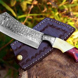 Carbon-steel-Chef-cleaver-knives, 1 Piece, Custom Handmade, Handmade Chef cleaver, sharp edge blade, comfortable handle,