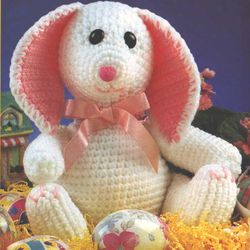 Baby Bunny Crochet pattern - Stuffed Toy Vintage pattern PDF Instant download