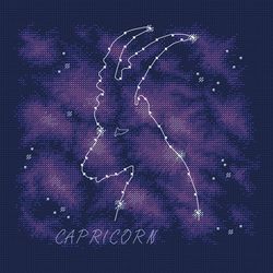 capricorn pdf cross stitch pattern - stars counted pdf chart | space | zodiac | astronomy | constellation xstitch