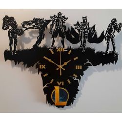 league of legends wooden wall clock