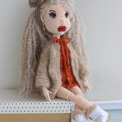 Crochet doll, Amigurumi doll, Handmade cotton doll, Waldorf doll