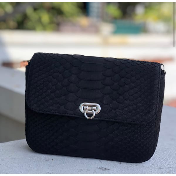 Genuine python skin Gino bag | Black crossbody Bag | Classy - Inspire ...