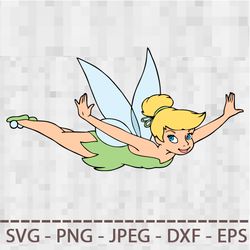 tinkerbell svg png jpeg digital cut vector files for silhouette studio cricut design