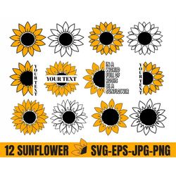 Sunflower Svg Bundle, Sunflower Svg For Cricut, Sunflower Svg quotes, Half Sunflower Svg, Cutting files, Sunflower Clipa