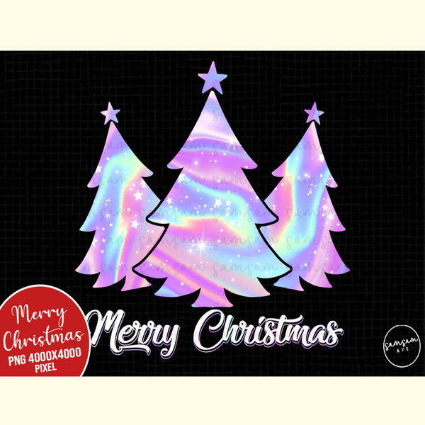 Holographic Christmas Trees Sublimation - Inspire Uplift