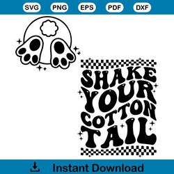 shake your cotton tail quote svg cutting digital file