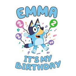 emma 2nd it is my birthday svg bluey birthday cutting digital file
