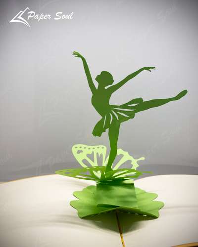 Ballerina pop-up card template | pop-up card svg | 3d card svg | papercraft | papercut template | Paper Soul Craft