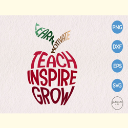 Learn Motivate Teach Inspire Grow SVG