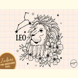 Leo Floral Zodiac Sign Sublimation