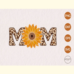 Leopard Sunflower Mom SVG