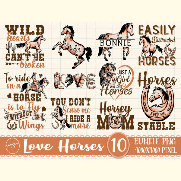 Love Horses Bundle PNG Sublimation.jpg