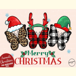 Merry Christmas Butterfly Sublimation
