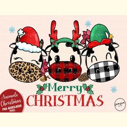 Merry Christmas Cow Sublimation