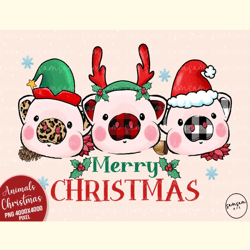 Merry Christmas Pig Sublimation