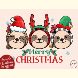 Merry Christmas Sloth Sublimation