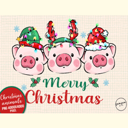 Pig Christmas Lights Sublimation