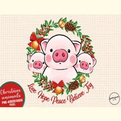 Pig Christmas Ring Sublimation
