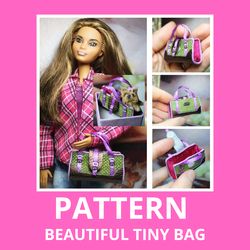 doll clothes pattern diy a beautiful bag for barbie, bjd, blythe, monster high pdf sewing pattern