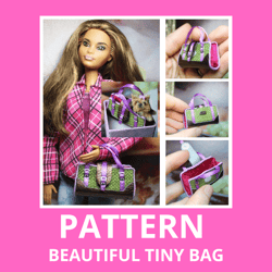 doll clothes pattern diy a beautiful bag for barbie, bjd, blythe, monster high pdf sewing pattern
