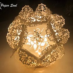 Paper lantern template | Floral paper lantern svg | papercraft | paper lantern svg | Paper Soul Craft