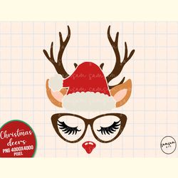 Reindeer Glasses & Santa Hat Sublimation