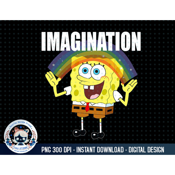 Mademark x SpongeBob SquarePants - SpongeBob - Rainbow with Imagination T-Shirt copy.jpg