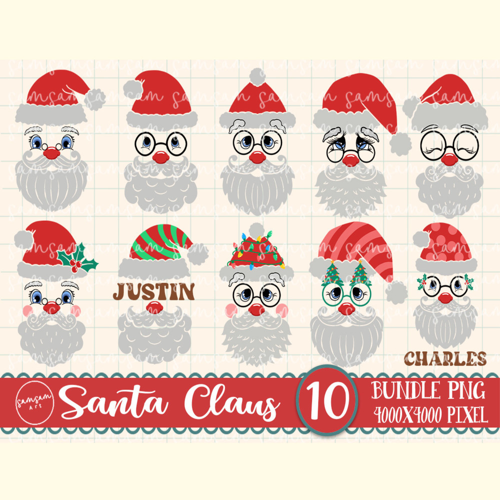 Santa Claus Face Bundle Sublimation.jpg